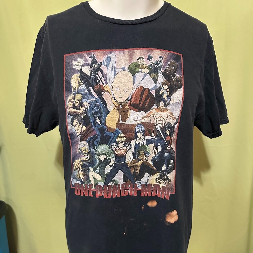 One Punch Man Viz Media Men's Black T Shirt Size Large Cotton
